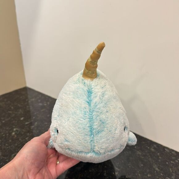 GUND Nori Narwhal Stuffed Animal Plush Whale Pastel Blue With Sparkling Horn 11” - Picture 2 of 7